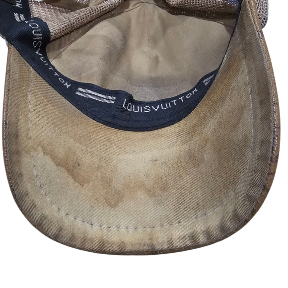 Louis Vuitton Snapback Adjustable Tan Cap with Gold Logo & Mesh Back HAS FLAWS - Picture 8 of 10